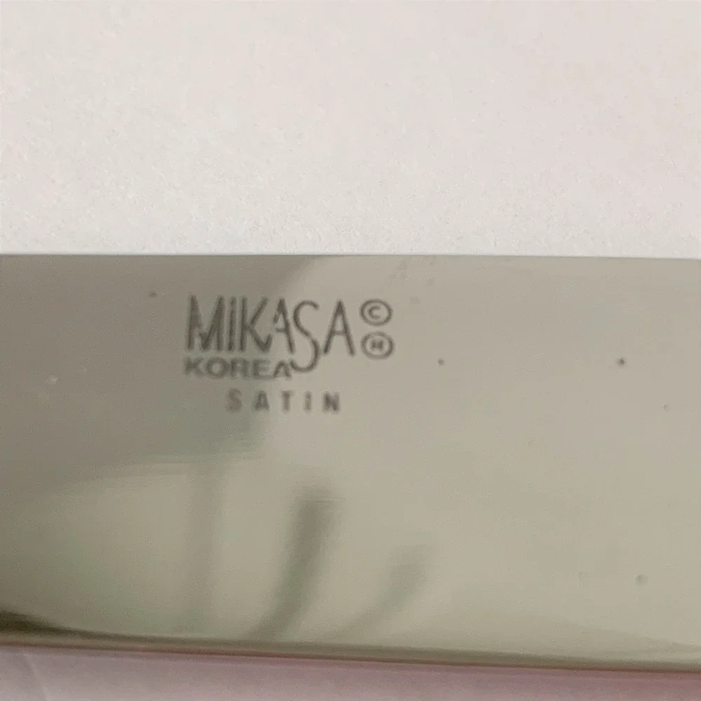 Mikasa SATIN Frost Center Stainless Steel Lot of 2 French Hollow Dinner Knives